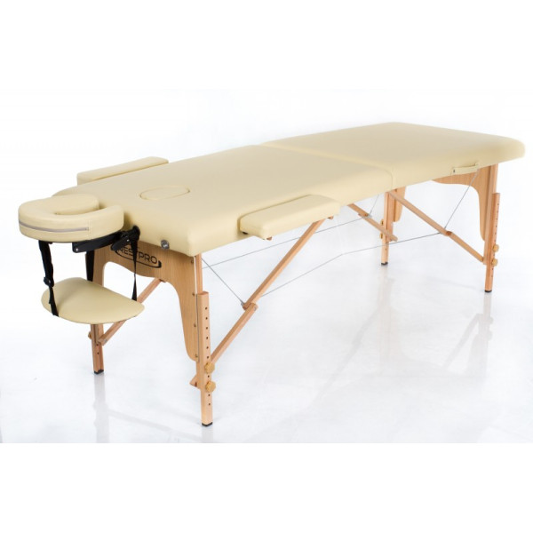 RestPro Classic 2 Beige Κρεβάτι Μασάζ Φυσικοθεραπείας Βαλίτσα Ξύλινο